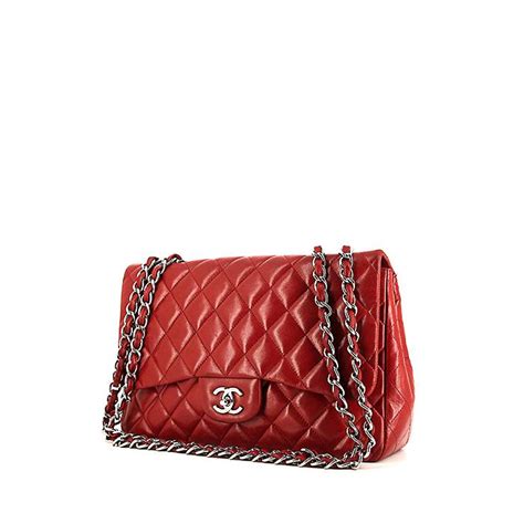 borsa chanel rosso borgogna|Chanel Borsa Tote in tela trapuntata rossa e pelle d'agnello.